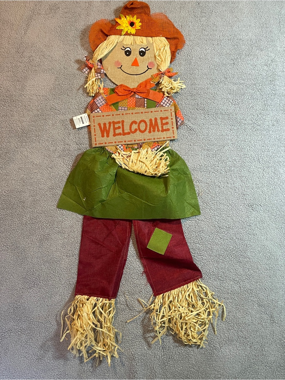 Scarecrow Welcome Door Hanger Size: 24.5" x 18" #autumn #halloween #doorhanger